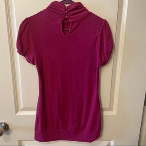 Active & Basic Magenta Short Turtle Neck L